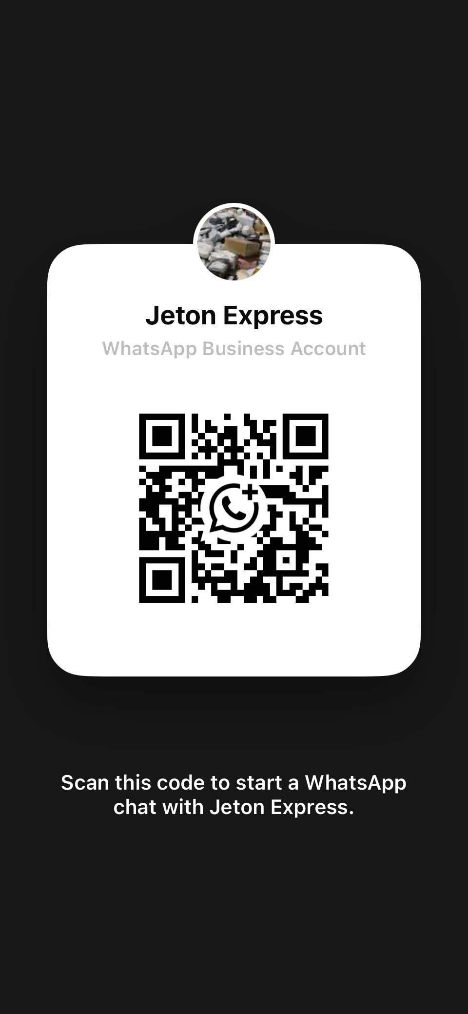 Jeton Express WhatsApp QR code